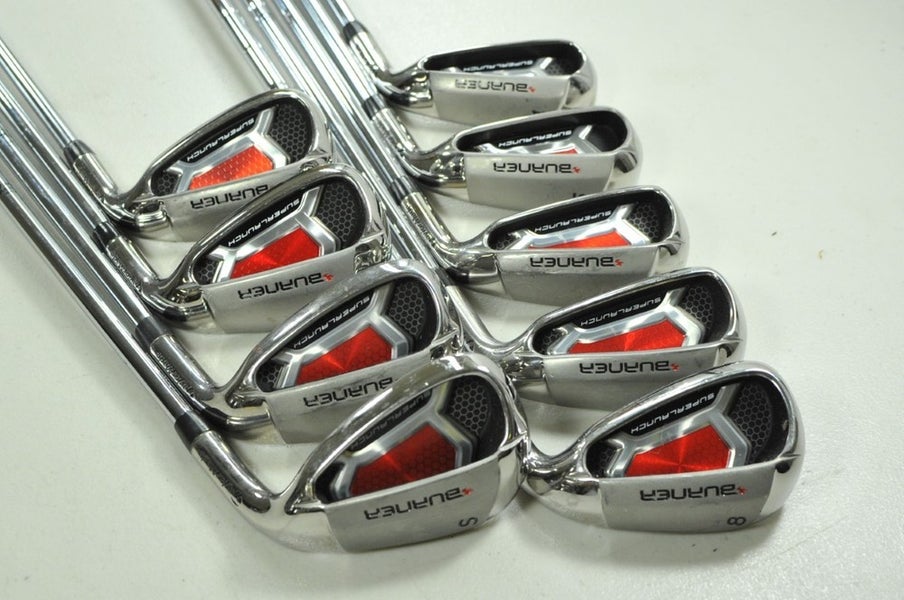 TaylorMade Burner Super Launch 4-PW,AW,SW Iron Set Stiff Flex RH Steel # 204831