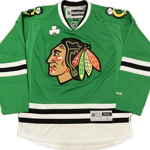 Chicago Blackhawks Blank St. Patty’s Reebok NHL Hockey Jersey Size S