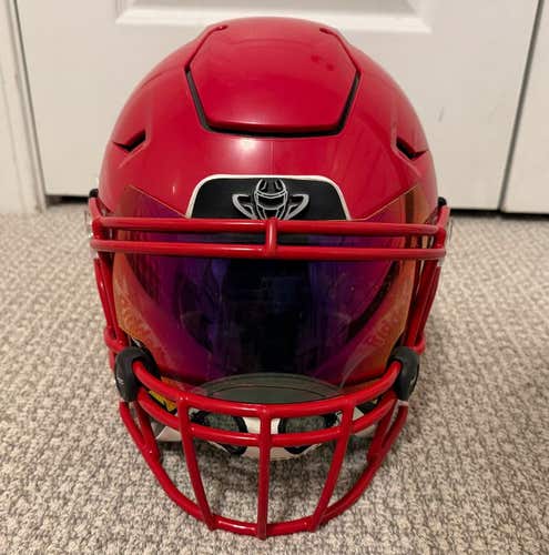 Riddell SpeedFlex Youth Large - Scarlet Custom w/SHOC Tigers Blood Visor (from Green Gridiron)