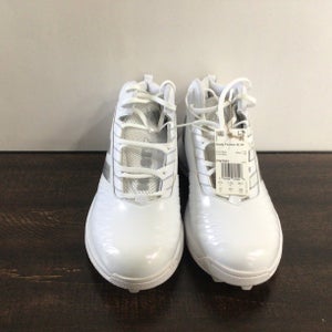 Men's Size M 12.0 Adidas Nasty Torsion 20 High Top Molded Cleats White Silver (New)