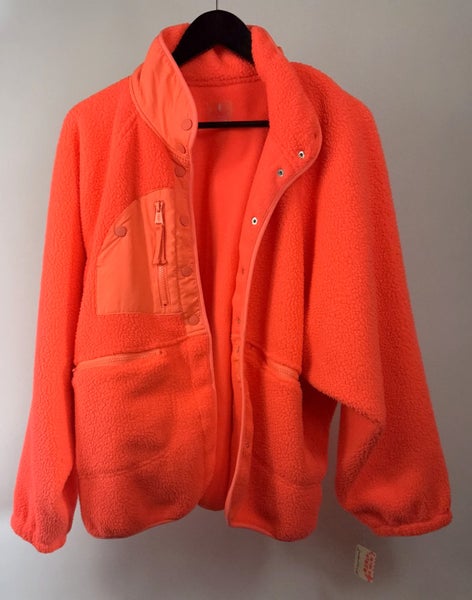 FP Movement Women's Hit The Slopes 'Neon Coral' Fleece Jacket OB921410 Size XL