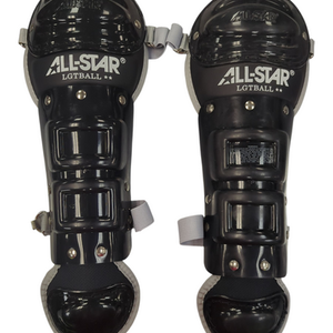 Used All Star LGTBALL Catchers Leg Guards Black T-Ball 11862-S000091397