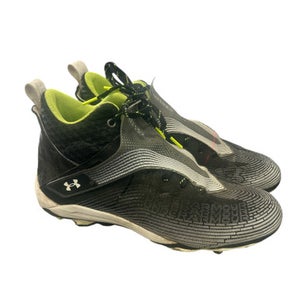 Used Under Armour ART.3025085-001 Adult FB Cleats Black And Neon Green Senior 11 11862-S000091417