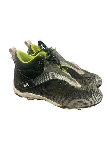 Used Under Armour ART.3025085-001 Adult FB Cleats Black And Neon Green Senior 11 11862-S000091417
