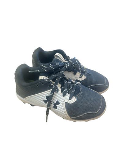 Used Under Armour ART.3023449-002 BB/SB Cleats Black And White Youth 12.0 11862-S000091422