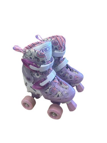 Used RollerDerby UNICORN/DONUT Child Roller Quad Skates Purple Adjustable 11862-S000091434
