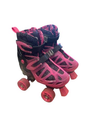 Used RollerDerby ENERGY-FLEX 3-6 Junior Roller Quad Skates Black Adjustable 11862-S000091435