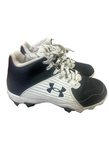 Used Under Armour 3023448-001 BLK/WHT CLEATS BB/SB Cleats Black And White Junior 02 11862-S000091491