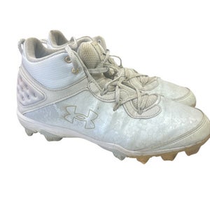 Used Under Armour 3026592-100 WHT/GOLD Adult FB Cleats White And Gold Senior 10.5 11862-S000091492