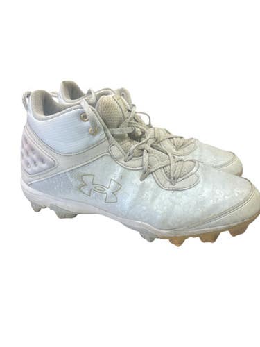Used Under Armour 3026592-100 WHT/GOLD Adult FB Cleats White And Gold Senior 10.5 11862-S000091492