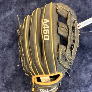 Black Wilson A450 RH Baseball Glove 12" (Used)