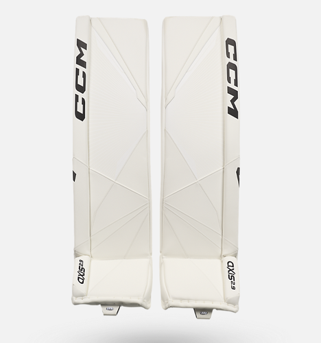 New CCM White Axis 2.9 Goalie Pads | 31+1" | #191520438357
