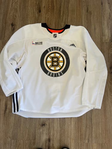 Boston Bruins Pro Stock Adidas Practice Jersey Size 56 Made in Canada