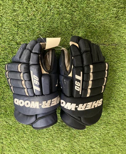 Blue Senior Sher-Wood T90 Gloves 14"