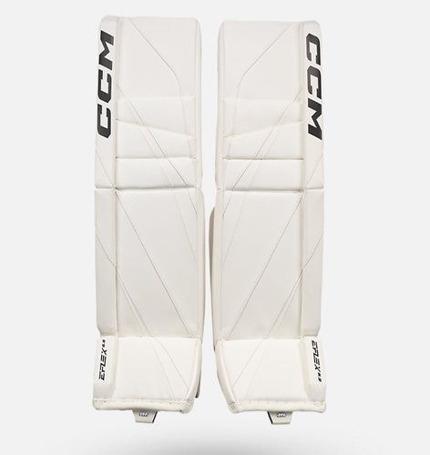 New CCM White E Flex 6.5 Goalie Pads | 34+1" | #191520631000