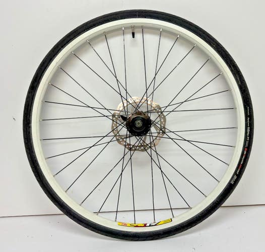 Weinman ZAC 19 32-Spoke White Aluminum Disc 26" QR Front Wheel Pivit Hub +Tire
