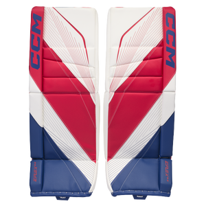New CCM Red White Blue E Flex 6.5 Goalie Pads | 30+1" | #191520631420