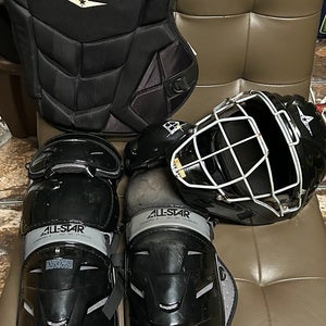 All Star Catcher's Set (Used) MASK NEEDS THE MOUTH PAD ( one of the Leg Guards is newer)