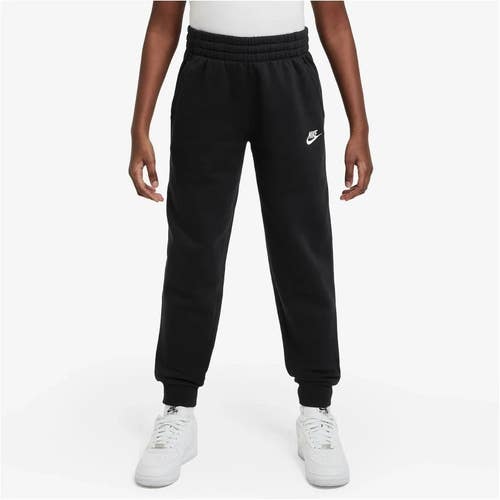 Nike Club Joggers Pants Unisex Kids Medium Black Cotton Fleece Drawstring TLW177