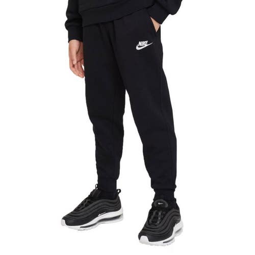 Nike Club Joggers Pants Unisex Kids XL Black Cotton Fleece Drawstring TLW164