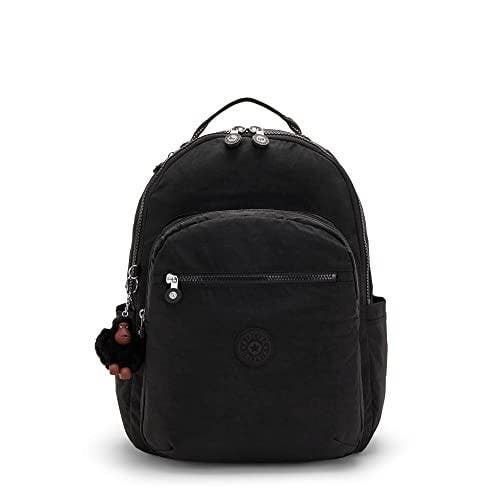 Kipling Seoul Go Large 15" Unisex Black Adjustable Strap Laptop Backpack TLW171