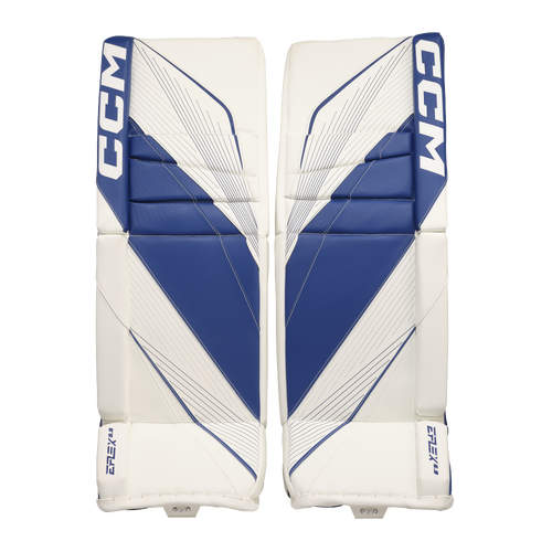 New CCM White E Flex 6.9 Goalie Leg Pads | 30+1" | #191520631901