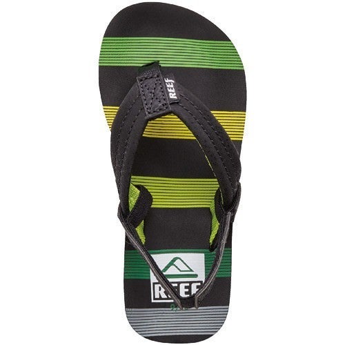 Reef Boys Little Ahi RF002345 Size 3/4 Green Horizons Flip Flop Sandals NWT
