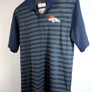 Nike Denver Broncos Polo Shirt Mens Small Blue NFL Football Short Sleeve NWT