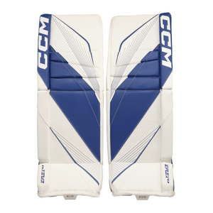 New CCM White E Flex 6.9 Goalie Leg Pads | 34+2" | #191520631673