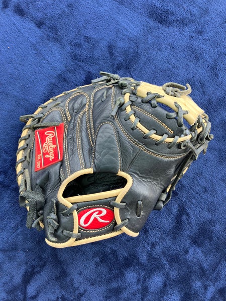Black Rawlings Gold Glove Elite RH Catcher's Baseball Glove 32.5" (Used)