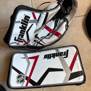 Franklin hockey goalie blocker and glove