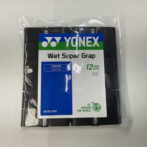 Yonex Wet Super grap Over grips 12 Pack (Black)