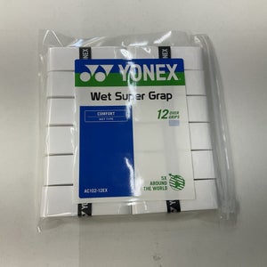 Yonex Wet Super grap Over grips 12 Pack (White)
