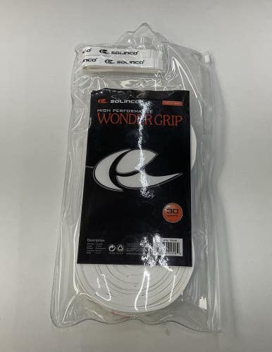 Solinco High Performance Wonder Grip Overgrip 30 Pack (White)