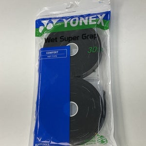 Yonex Wet Super Grap Overgrip 30 Pack (Black)