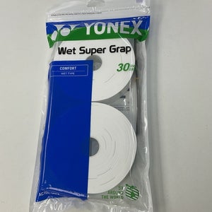 Yonex Wet Super Grap Overgrip 30 Pack (White)