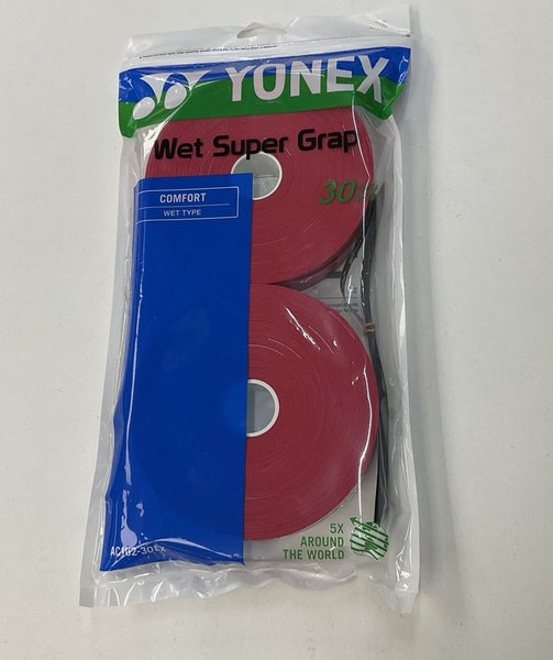 Yonex Wet Super Grap Overgrip 30 Pack (Red)
