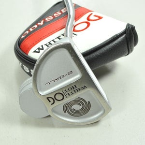 LEFT HANDED Odyssey White Hot OG 2-Ball 35" Putter Steel with Head Cover #204888