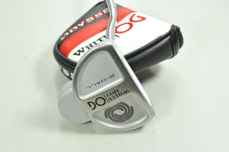 LEFT HANDED Odyssey White Hot OG 2-Ball 35" Putter Steel with Head Cover #204888