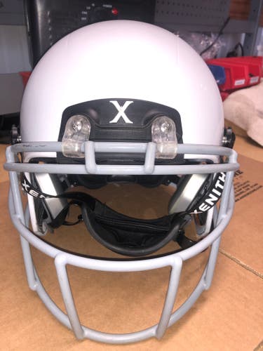 USED XENITH X2E+ ADULT FOOTBALL HELMET - LARGE - METALLIC WHITE