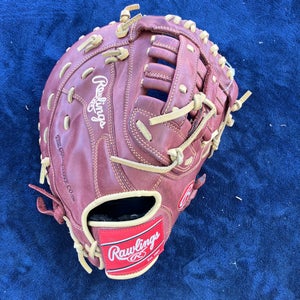 Red Adult Rawlings Sandlot RH First Base Baseball Glove 12.5" (Used)