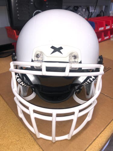 USED XENITH X2E+ ADULT FOOTBALL HELMET - LARGE - METALLIC WHITE