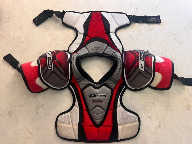Large Junior Bauer Vapor XXV Shoulder Pads and STX STALLION HPR 1.2 Elbow Pads