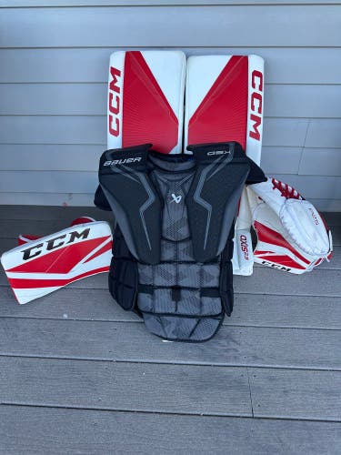 CCM Axis 2.9 SR 33+1 Pads & P2.5 Glove/Blocker & Bauer GSX SR Chest Protector