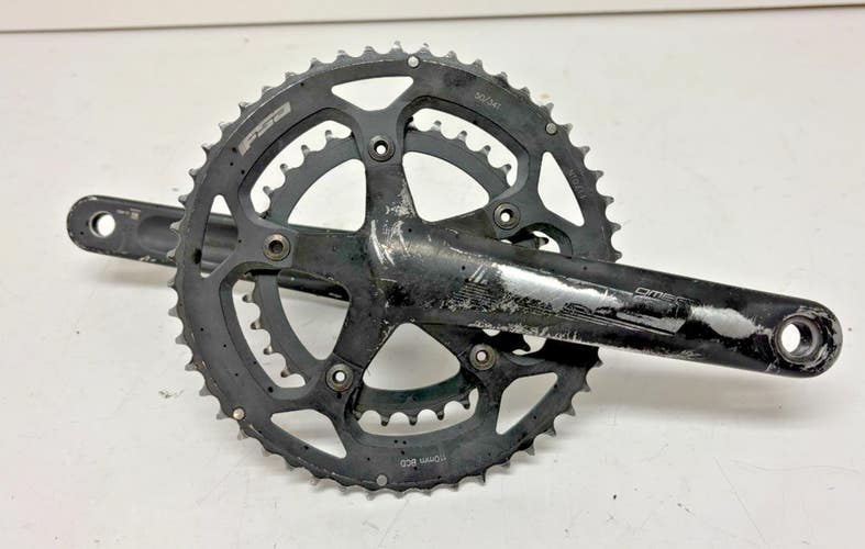 FSA Omega 170mm 50/34 Black Aluminum Road Bike Double Crankset Fast Shipping