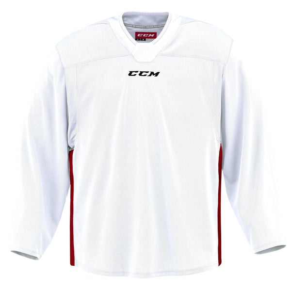 New CCM 6000 Series Quicklite Practice Jersey White/Red | Senior L | #888600657479