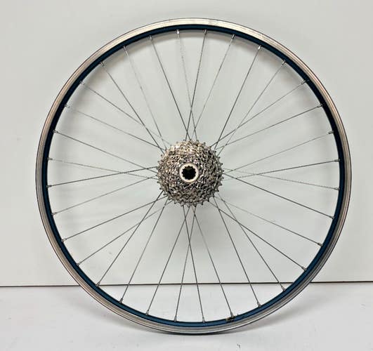 Vintage Mavic 8-Speed 32-Spoke Blue Aluminum Rear Wheel Deore XT FH-M737 Hub