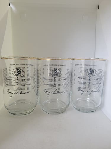 Lot of Three Vintage 1960s Indianapolis Motor Speedway Glasses