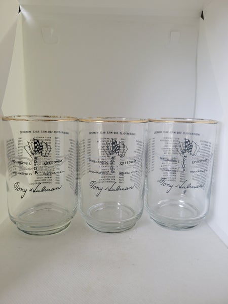 Lot of Three Vintage 1960s Indianapolis Motor Speedway Glasses