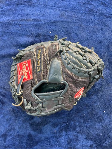 Black Rawlings Heart of the Hide RH Catcher's Baseball Glove 32.5" (Used)